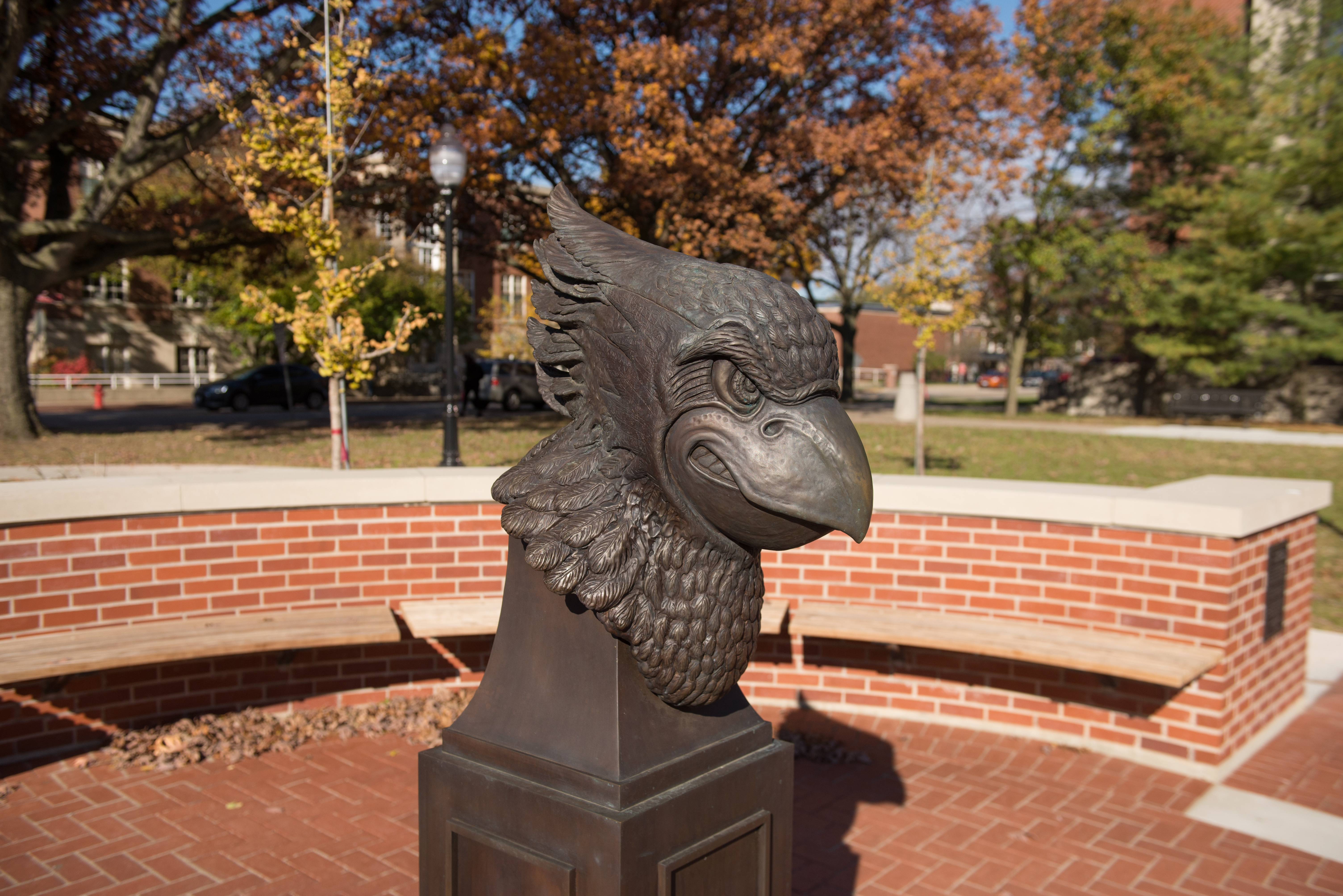 ISU statue of redbird mascot in the outdoor courtyard_33555.jpg